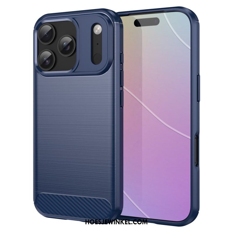 Case Hoesje iPhone 17 Pro Telefoonhoesje Geborsteld Koolstofvezel
