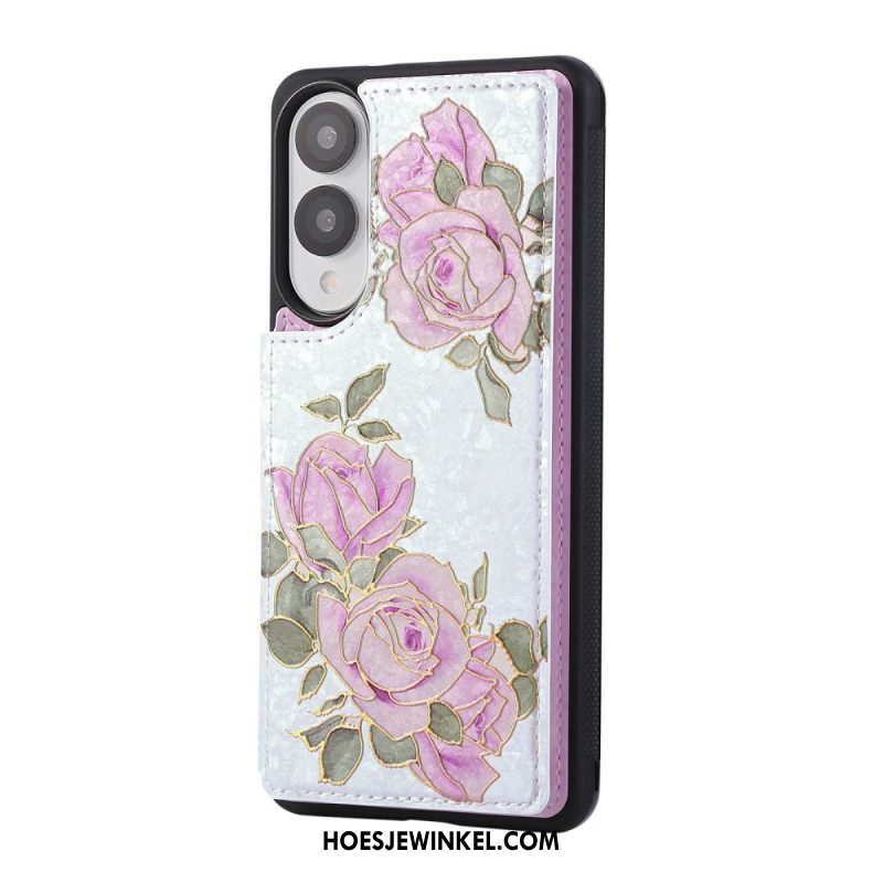 Cover Hoesje Samsung Galaxy S25 5g Edge Telefoonhoesje Kaarthouder Met Bloemenmotief