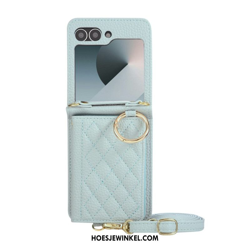 Cover Hoesje Samsung Galaxy Z Flip 7 Fe Telefoonhoesje Gewatteerd Met Schouderband