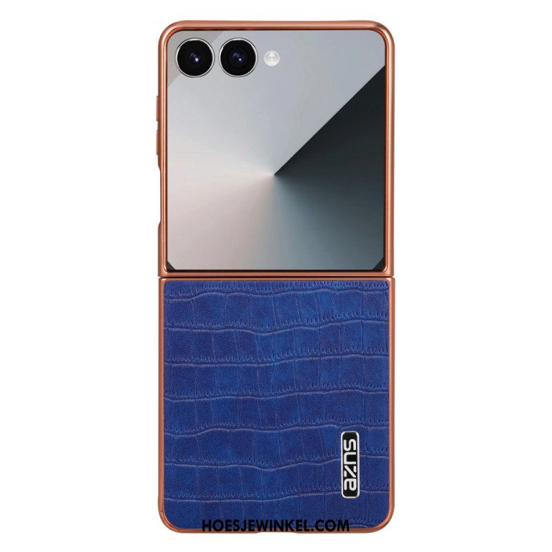 Cover Hoesje Samsung Galaxy Z Flip 7 Telefoonhoesje Krokodillenstijl