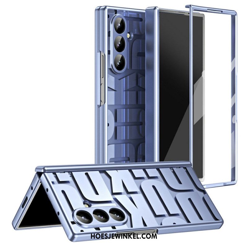 Cover Hoesje Samsung Galaxy Z Fold 7 Telefoonhoesje Letterontwerp Met Schermbeschermer Van Gehard Glas