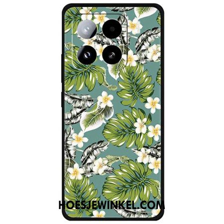 Cover Hoesje Xiaomi 15 Pro Telefoonhoesje Bananenbladeren En Gouden Bloemen