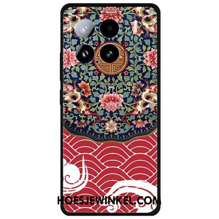 Cover Hoesje Xiaomi 15 Telefoonhoesje Bloemenboeket En Draak