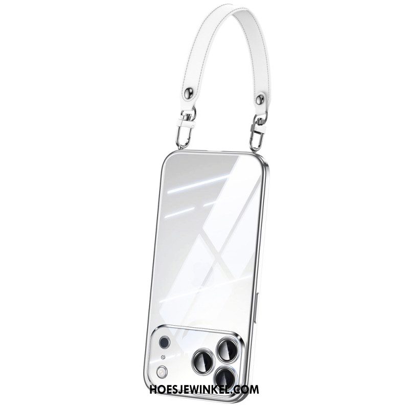 Cover Hoesje iPhone 17 Pro Telefoonhoesje Transparant Met Polsbandje