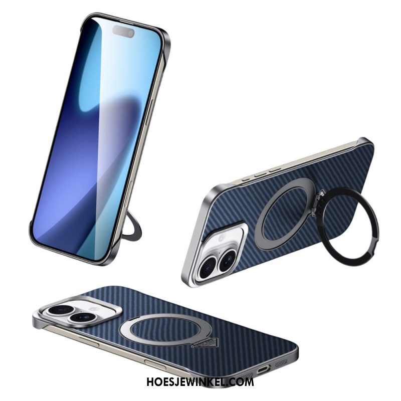 Cover Hoesje iPhone 17 Telefoonhoesje Compatibel Met Magsafe Leerlook Met Standaard