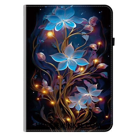 Cover Samsung Galaxy Tab S11 Blauwe Bloemen Bescherming Hoesje