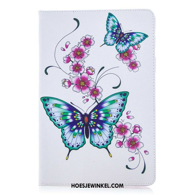 Cover voor Samsung Galaxy Tab S8 / Tab S7 Aquarel Vlinders