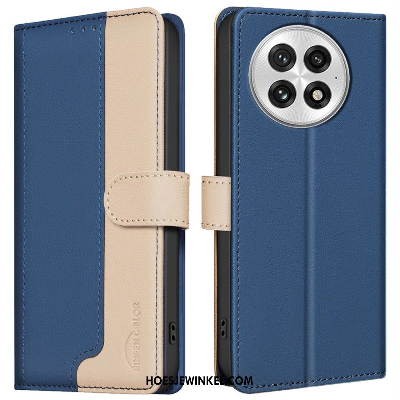 Flip Case Leren Oneplus 13 Tweekleurig Met Rfid-blokkering Binfen Color