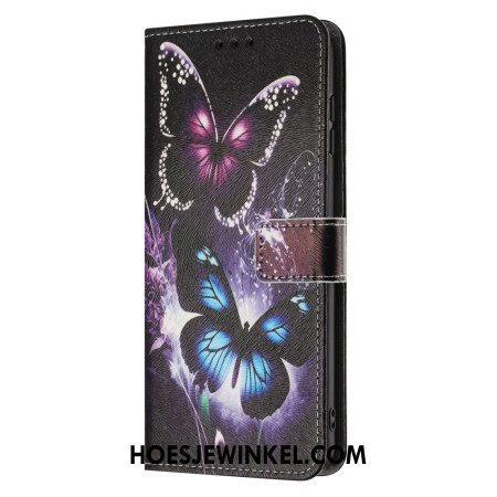 Flip Case Leren Samsung Galaxy A17 4g / 5g Twee Vlinders