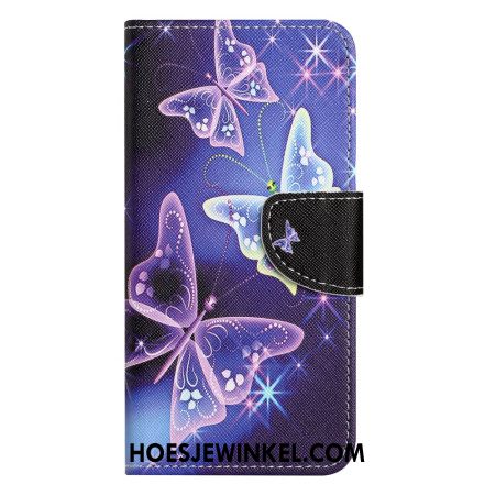 Flip Case Leren Samsung Galaxy S25 Fe Sprankelende Vlinders