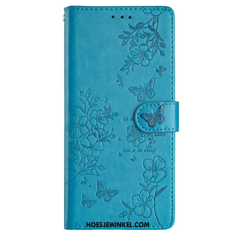 Flip Case Leren Xiaomi 15 Pro Bloemen En Vlinders