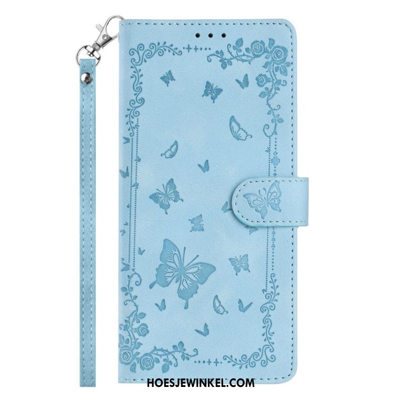 Flip Case Leren Xiaomi 17 Pro Max Suède-effect Vlinders