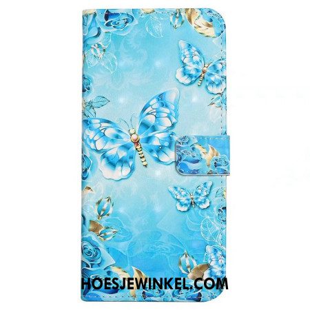 Flip Case Leren Xiaomi 17 Pro Max Vlinders En Diamanten