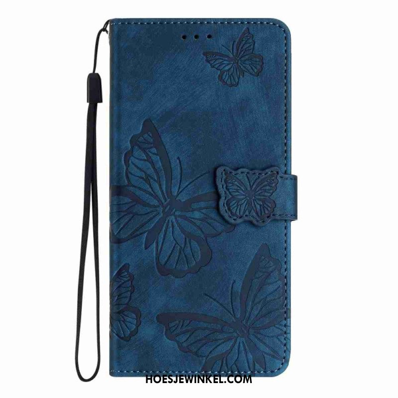 Flip Case Leren Xiaomi 17 Suède Vlindereffect