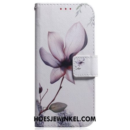 Flip Case Leren Xiaomi Redmi Note 14 5g Roze Bloem