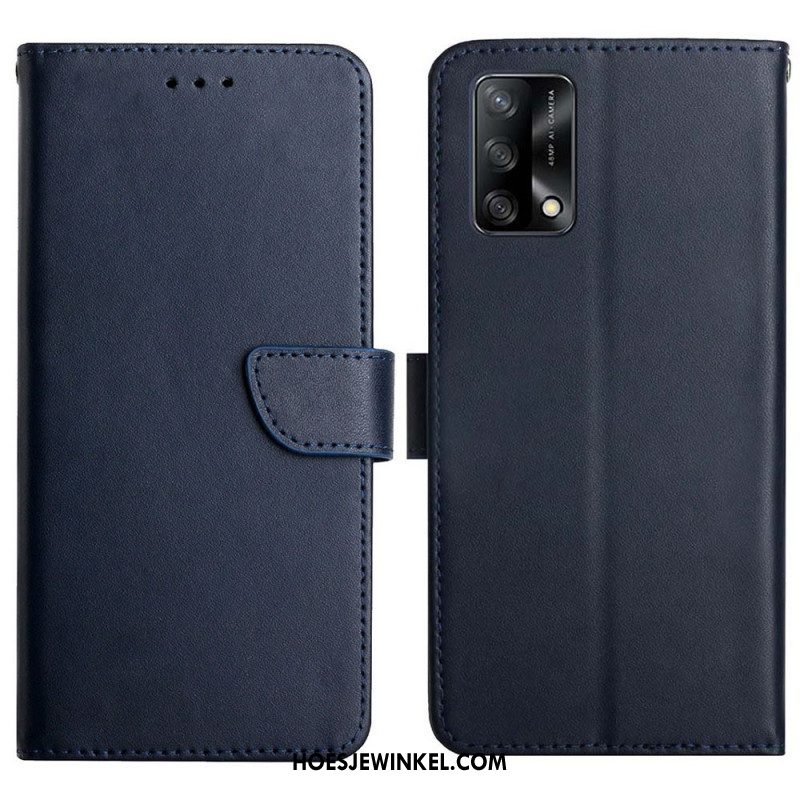 Flip Case voor Oppo A74 4G Echt Nappaleer