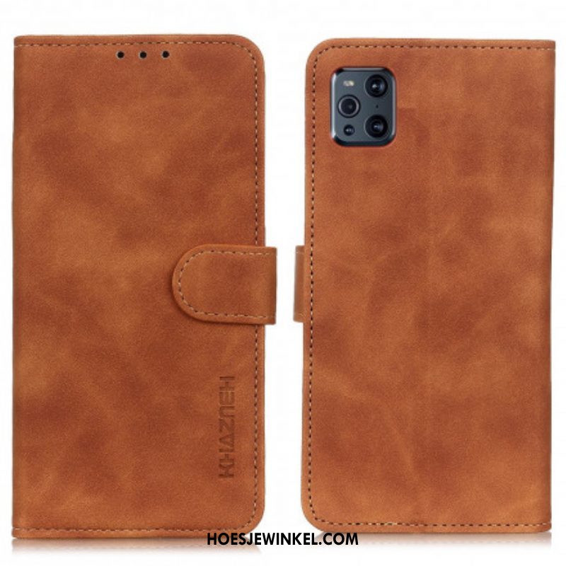 Flip Case voor Oppo Find X3 Pro Mat Vintage Leereffect Khazneh