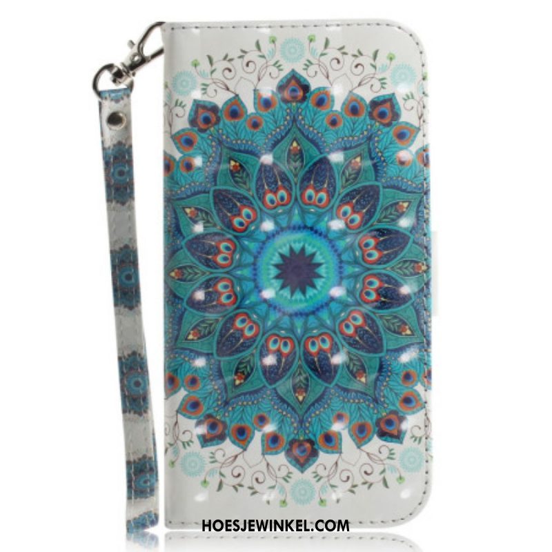 Flip Case voor Oppo Reno 8 Pro Met Ketting Strakke Mandala