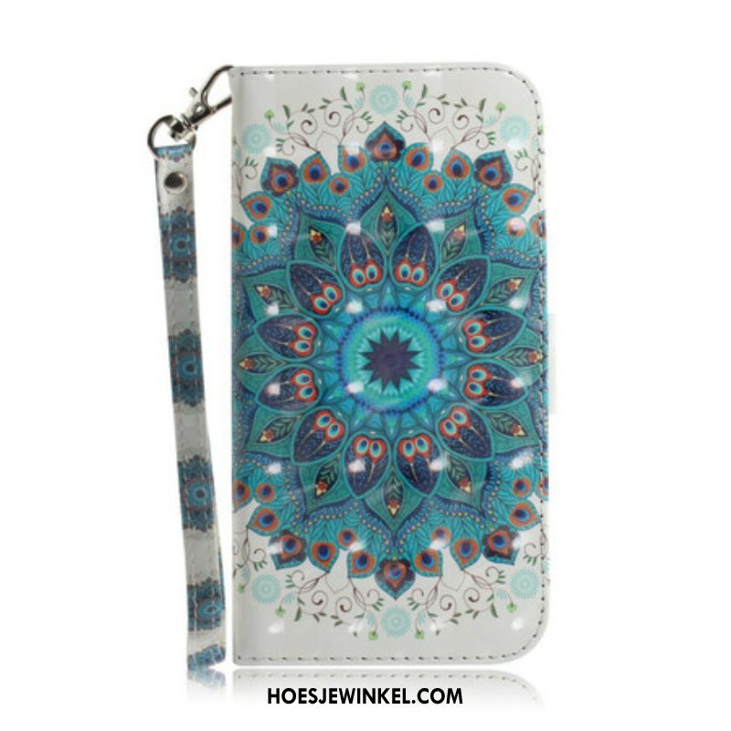 Flip Case voor Samsung Galaxy A42 5G Met Ketting Meesterlijke Mandala Met Riem