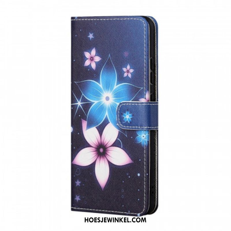 Flip Case voor Samsung Galaxy M23 5G Maan Bloemen