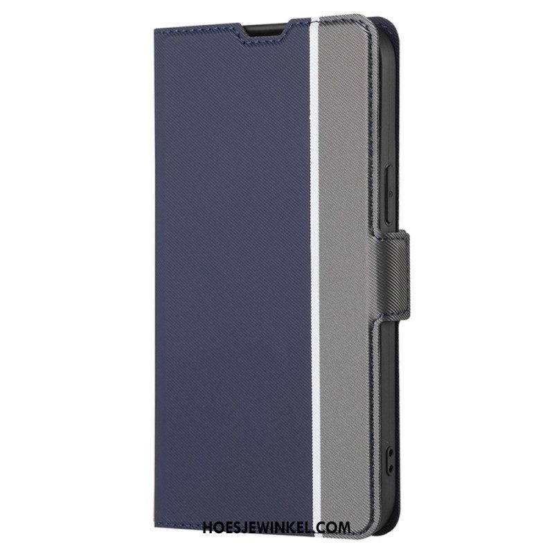 Flip Case voor Samsung Galaxy S23 Plus 5G Ultrafijn Tweekleurig