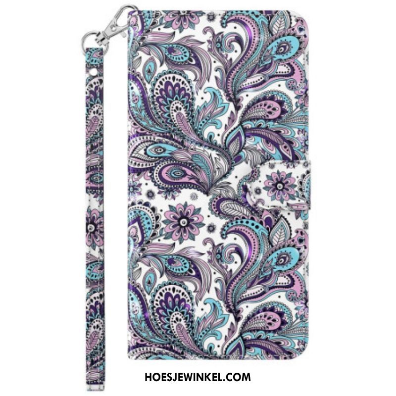 Flip Case voor Xiaomi 12 Lite Met Ketting Paisley-patroon Met Bandjes