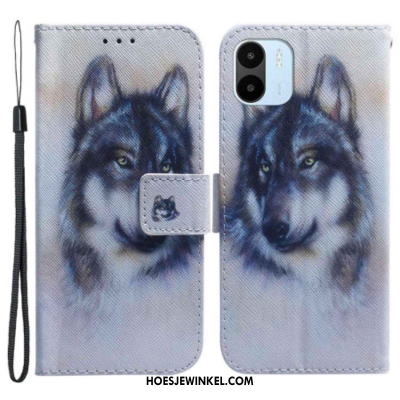 Flip Case voor Xiaomi Redmi A1 Aquarel Wolf