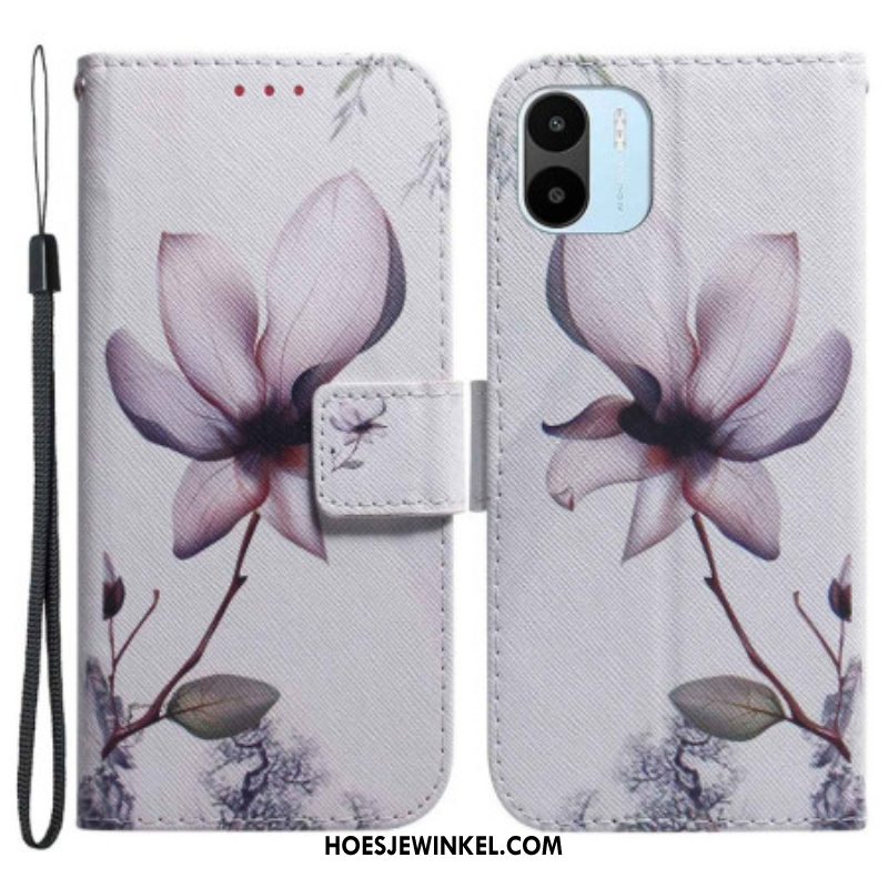 Flip Case voor Xiaomi Redmi A1 Bloem Stoffig Roze