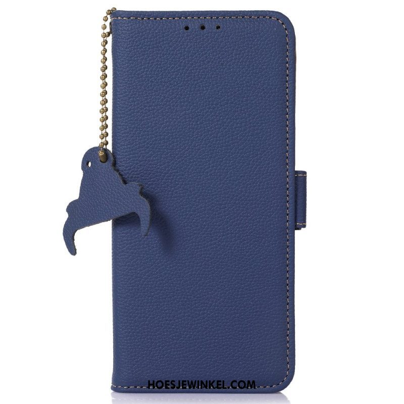 Flip Case voor Xiaomi Redmi Note 12 4G Echt Rfid-gestructureerd Leer