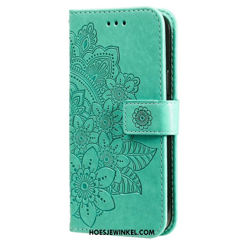 Flip Case voor Xiaomi Redmi Note 12 Pro Met Ketting Riem Bloem Mandala