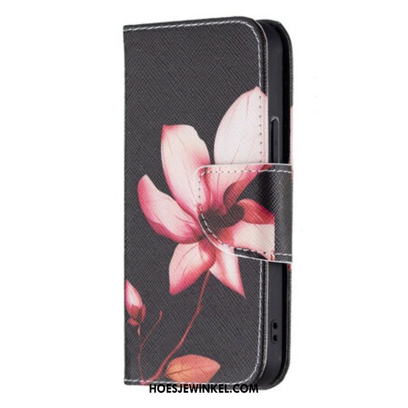 Flip Case voor iPhone 13 Mini Roze Bloem
