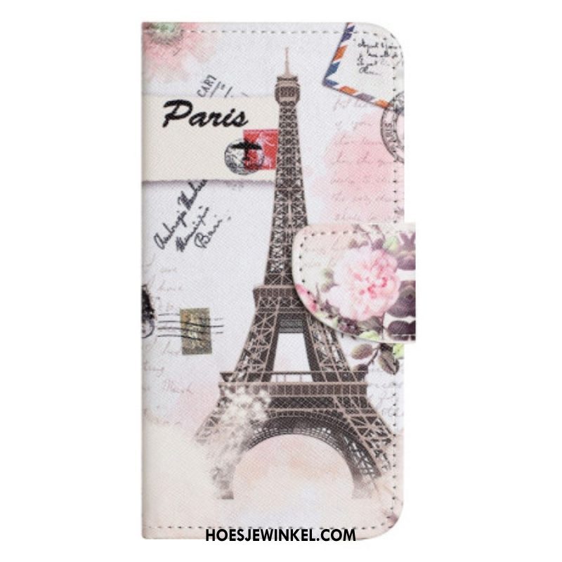 Flip Case voor iPhone 14 Plus Vintage Eiffeltoren