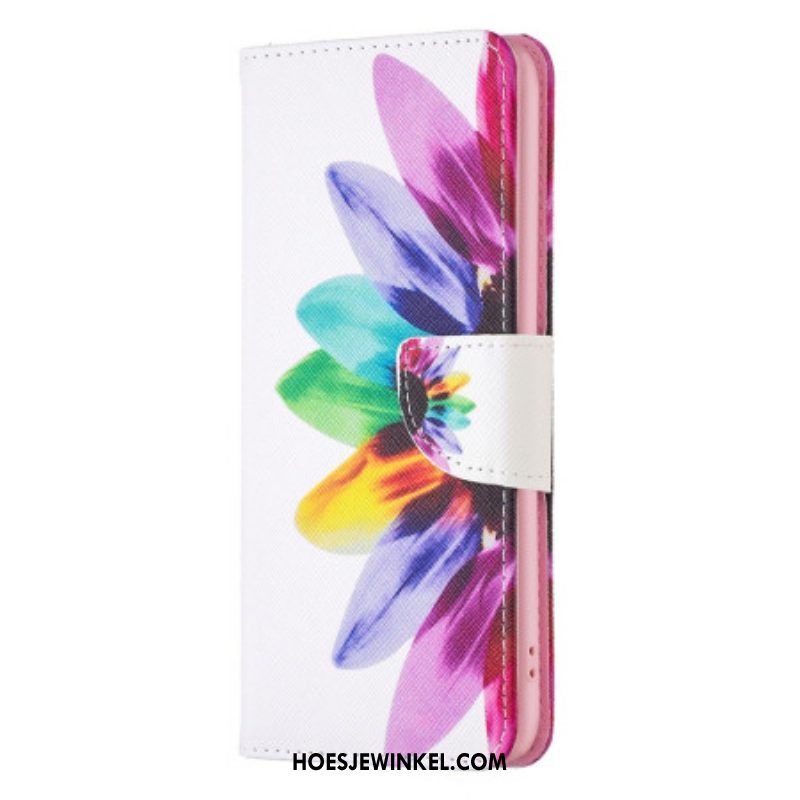 Flip Case voor iPhone 15 Waterverfbloem