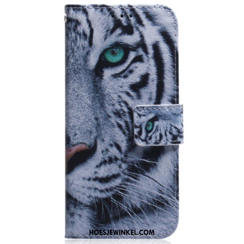 Flip Case voor iPhone 15 Witte Tijger