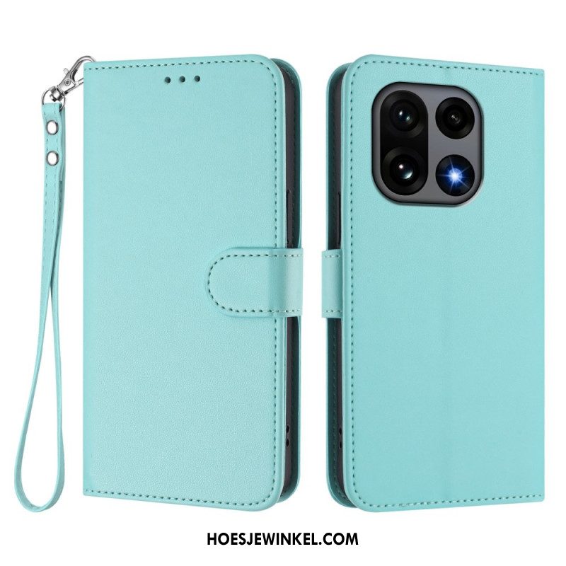 Folio-hoesje Oneplus 15 Telefoonhoesje Effen Met Riempje