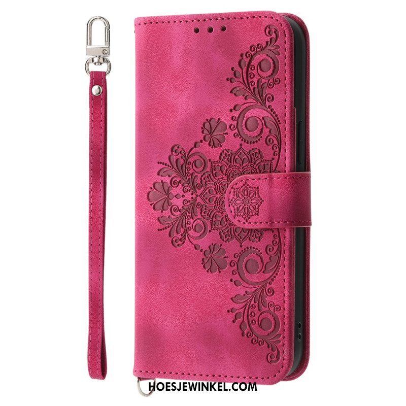 Folio-hoesje Oppo Reno 14 5g Bloemenpatroon En Bandjes