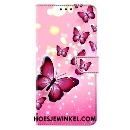 Folio-hoesje Samsung Galaxy A17 4g / 5g Telefoonhoesje Roze Vlinders