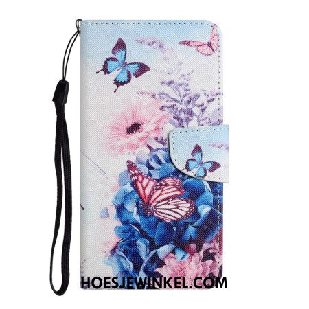 Folio-hoesje Samsung Galaxy A17 4g / 5g Vlinders En Bloemen