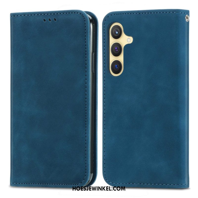 Folio-hoesje Samsung Galaxy S25 Plus 5g Suède-look