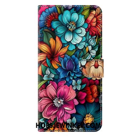 Folio-hoesje Samsung Galaxy S25 Plus 5g Telefoonhoesje Kleurrijke Bloemen