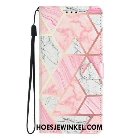Folio-hoesje Samsung Galaxy S26 Plus Telefoonhoesje Roze Marmer