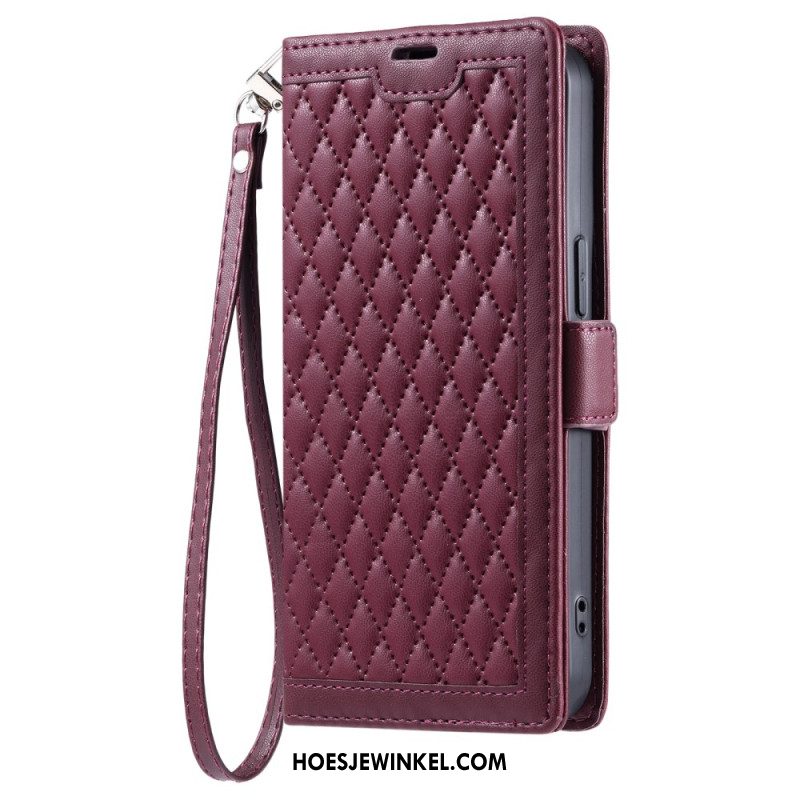 Folio-hoesje Samsung Galaxy S26 Telefoonhoesje Gewatteerd Met Bandje