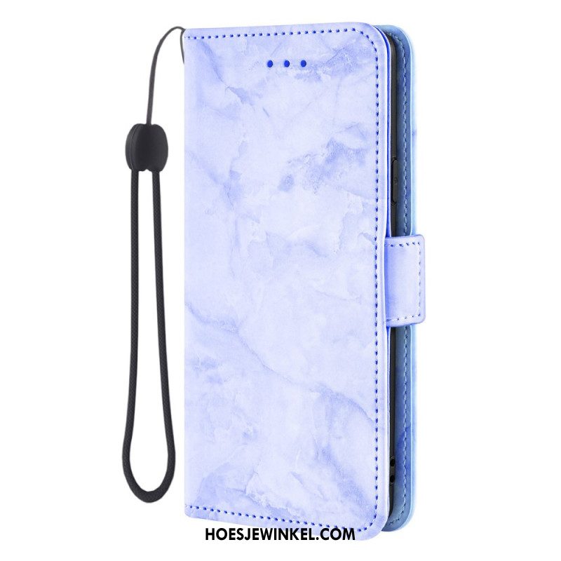 Folio-hoesje Samsung Galaxy S26 Telefoonhoesje Marmerpatroon En Dubbele Sluiting