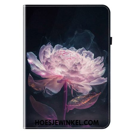 Folio-hoesje Samsung Galaxy Tab S11 Telefoonhoesje Paarse Pioenroos