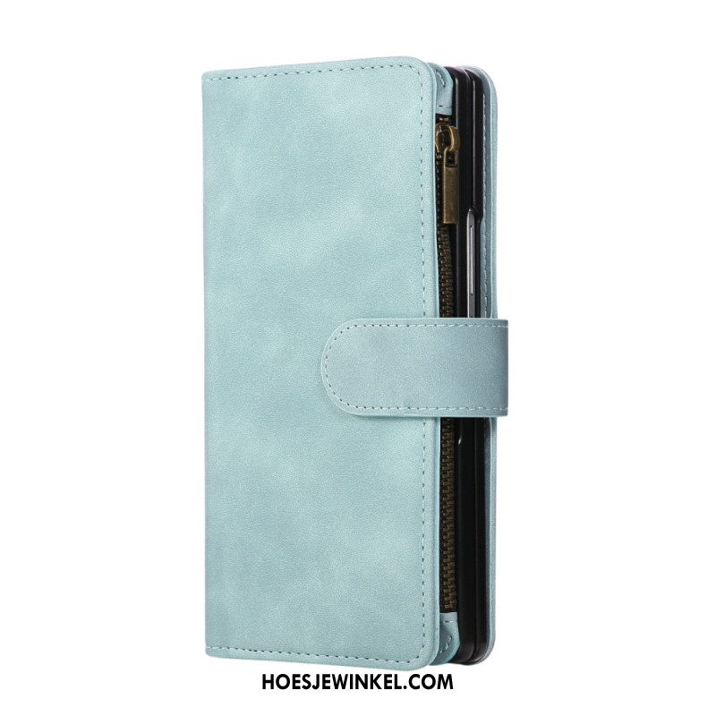 Folio-hoesje Samsung Galaxy Z Fold 7 Portemonnee Met Suède-look En Schouderband