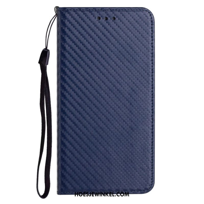 Folio-hoesje Voor Xiaomi Redmi Note 14 Pro Plus 5g Carbonvezel Riempje