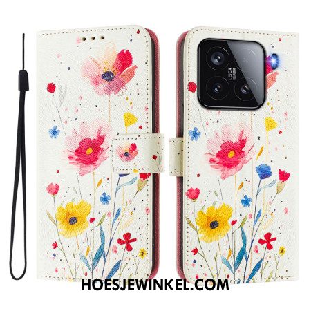 Folio-hoesje Xiaomi 15 Bloemmotief