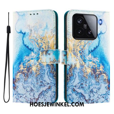 Folio-hoesje Xiaomi 15 Telefoonhoesje Oceaanmarmer Motief