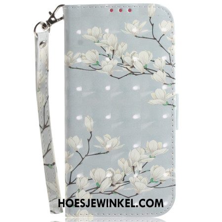 Folio-hoesje Xiaomi Redmi Note 13 Pro 5g Telefoonhoesje Lanière Magnolia's