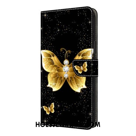 Folio-hoesje Xiaomi Redmi Note 14 Pro 4g Telefoonhoesje Gouden Vlinders